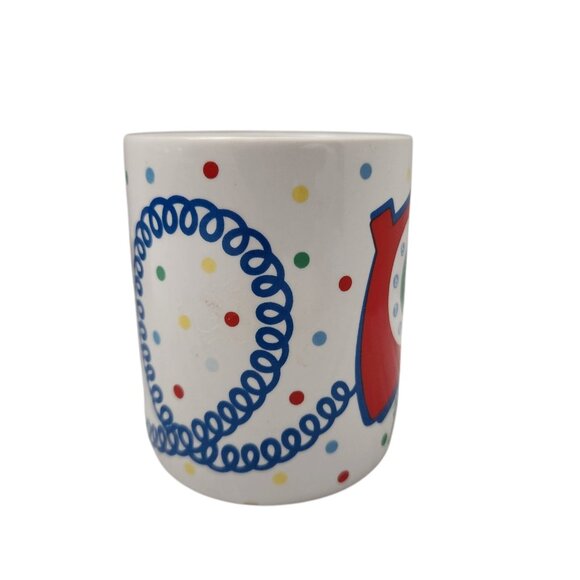 Vintage 80’s Avon 1-800 Friends White Red Blue Rotary Phone Graphics Coffee Mug - Picture 5 of 8
